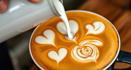 coffee art with heart tulip