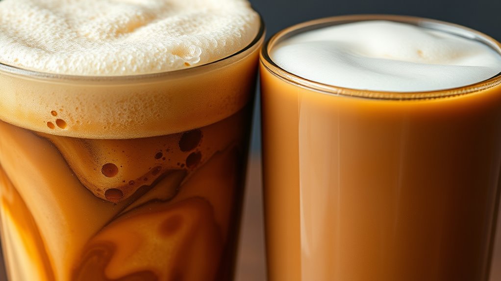 creamy foam texture comparison