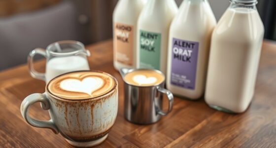 different milks for cappuccinos