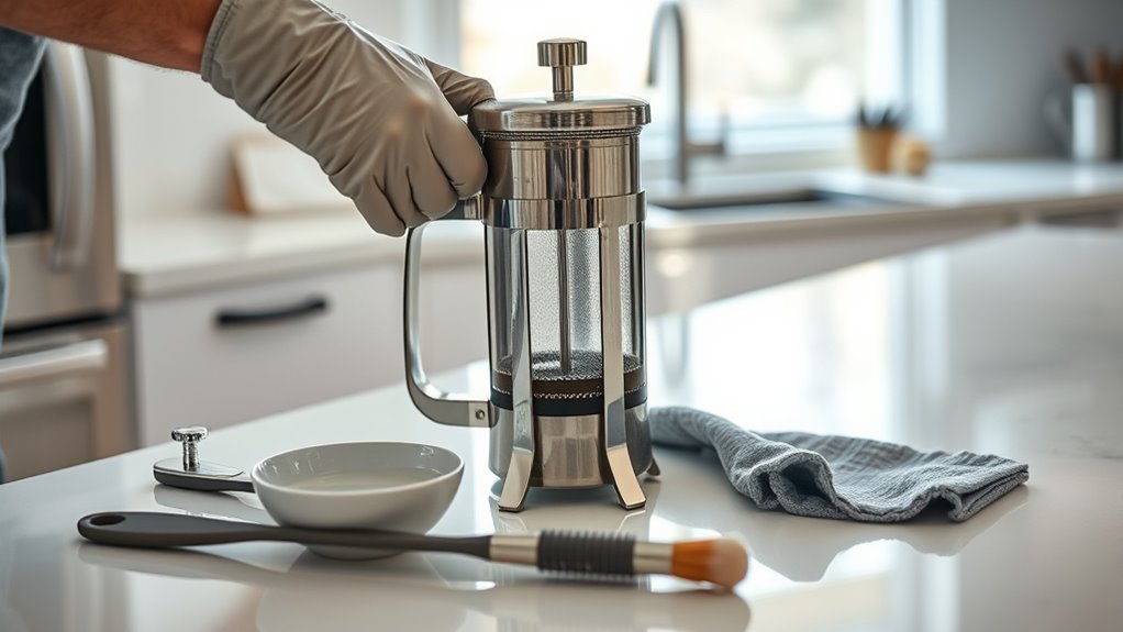 safe french press cleaning