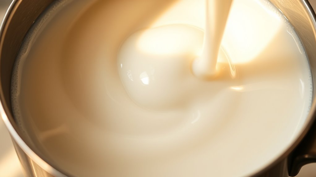 visual tactile milk frothing cues