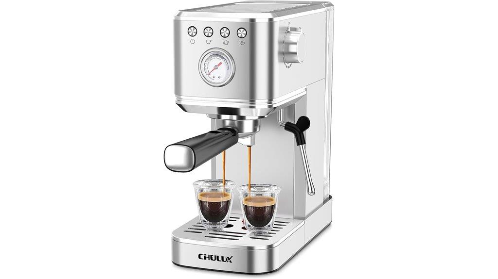 compact espresso machine with frother