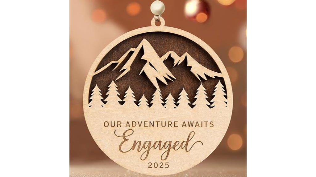 engagement wooden gift ornament