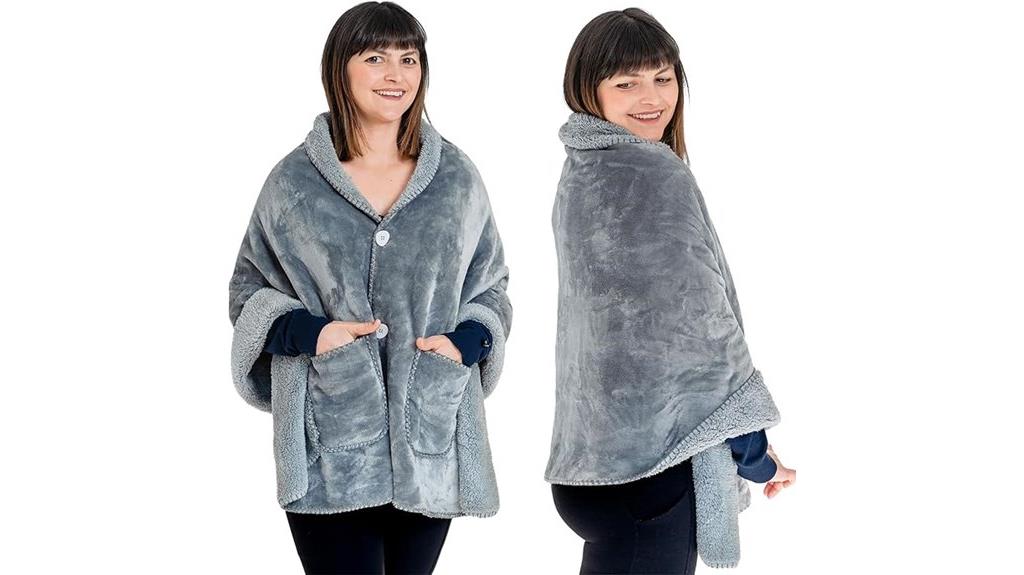 luxurious two layer poncho blanket
