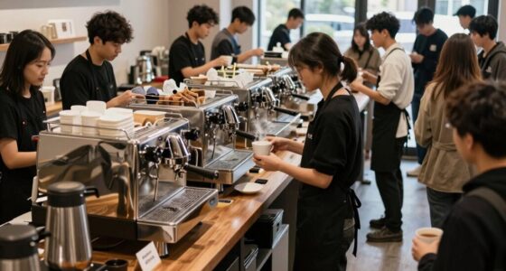 organized coffee service equipment