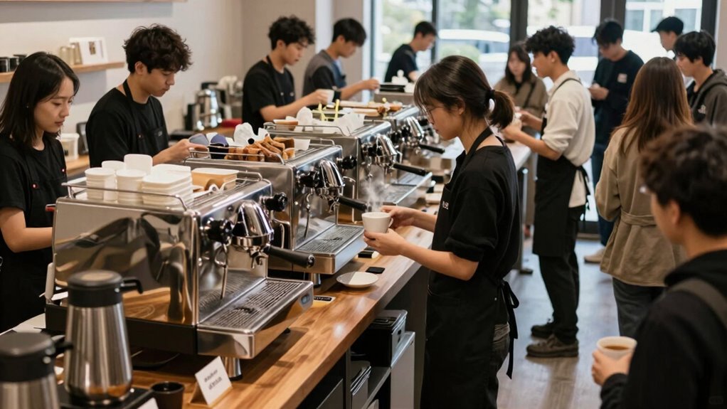 organized coffee service equipment
