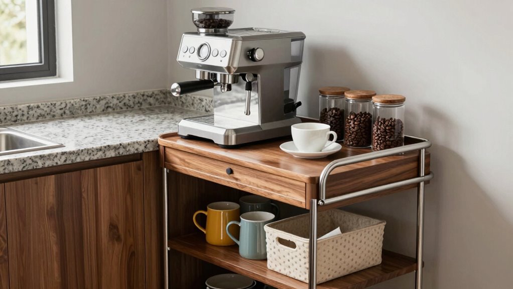 top coffee station storage carts