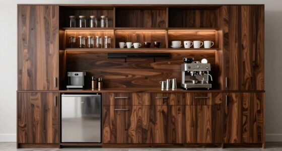 coffee station with fridge