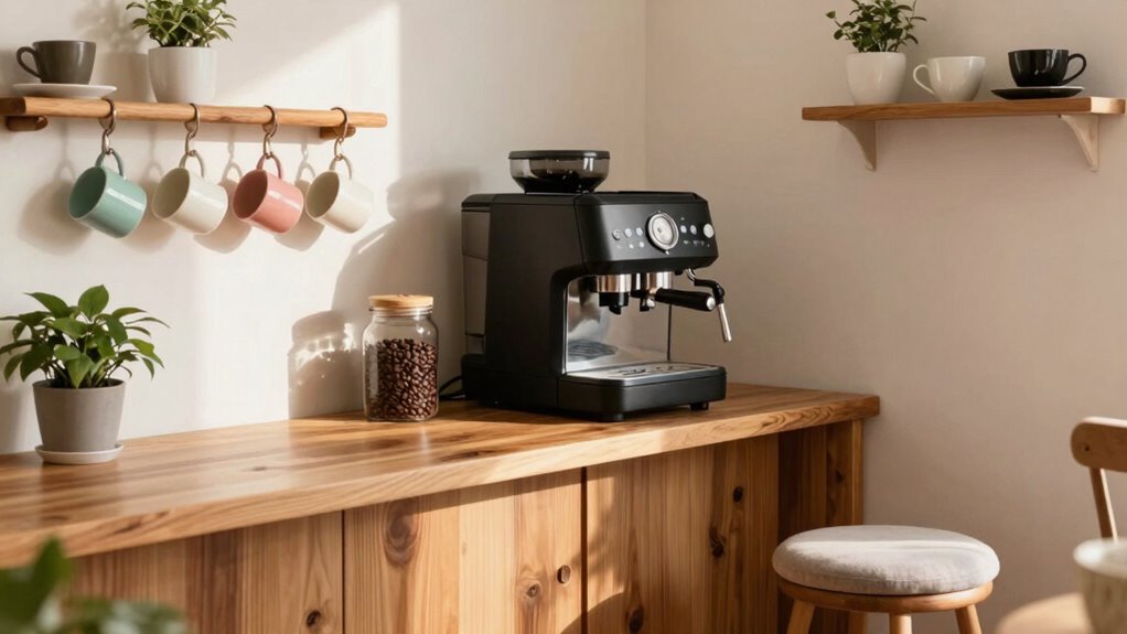 cozy organized coffee space