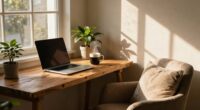 cozy remote work space