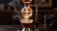 elegant theatrical coffee brewing