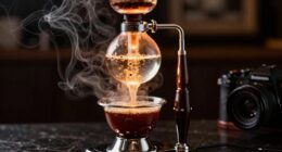 elegant theatrical coffee brewing