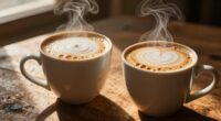 elegant warm coffee beverages