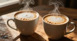elegant warm coffee beverages
