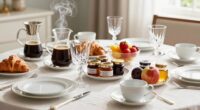 organized brunch coffee service
