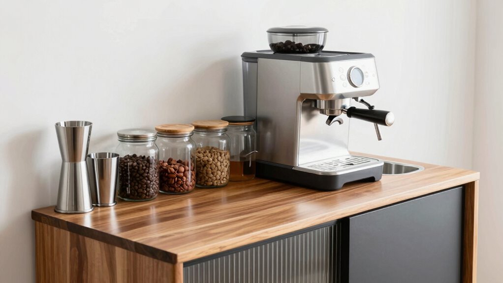 organized efficient coffee bar