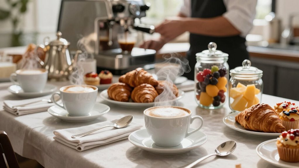 organized neat coffee service