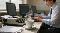 persistent newsroom coffee scenes