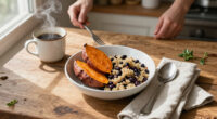Roasted Sweet Potato, Black Bean, And Quinoa Salad