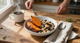 Roasted Sweet Potato, Black Bean, And Quinoa Salad
