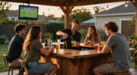 Wayfair's Selling A Cozy Outdoor Bar That's Perfect For Game Nights This Fall
