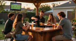 Wayfair's Selling A Cozy Outdoor Bar That's Perfect For Game Nights This Fall